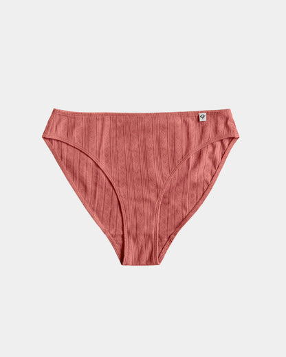 Women's Pointelle French Cut Bikini - Natural, Plant Dyes 100% Organic Cotton (2 pack)