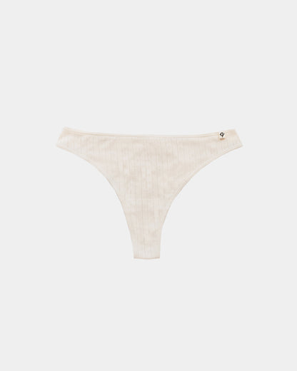 Women's Pointelle Thong - 100% Organic Cotton