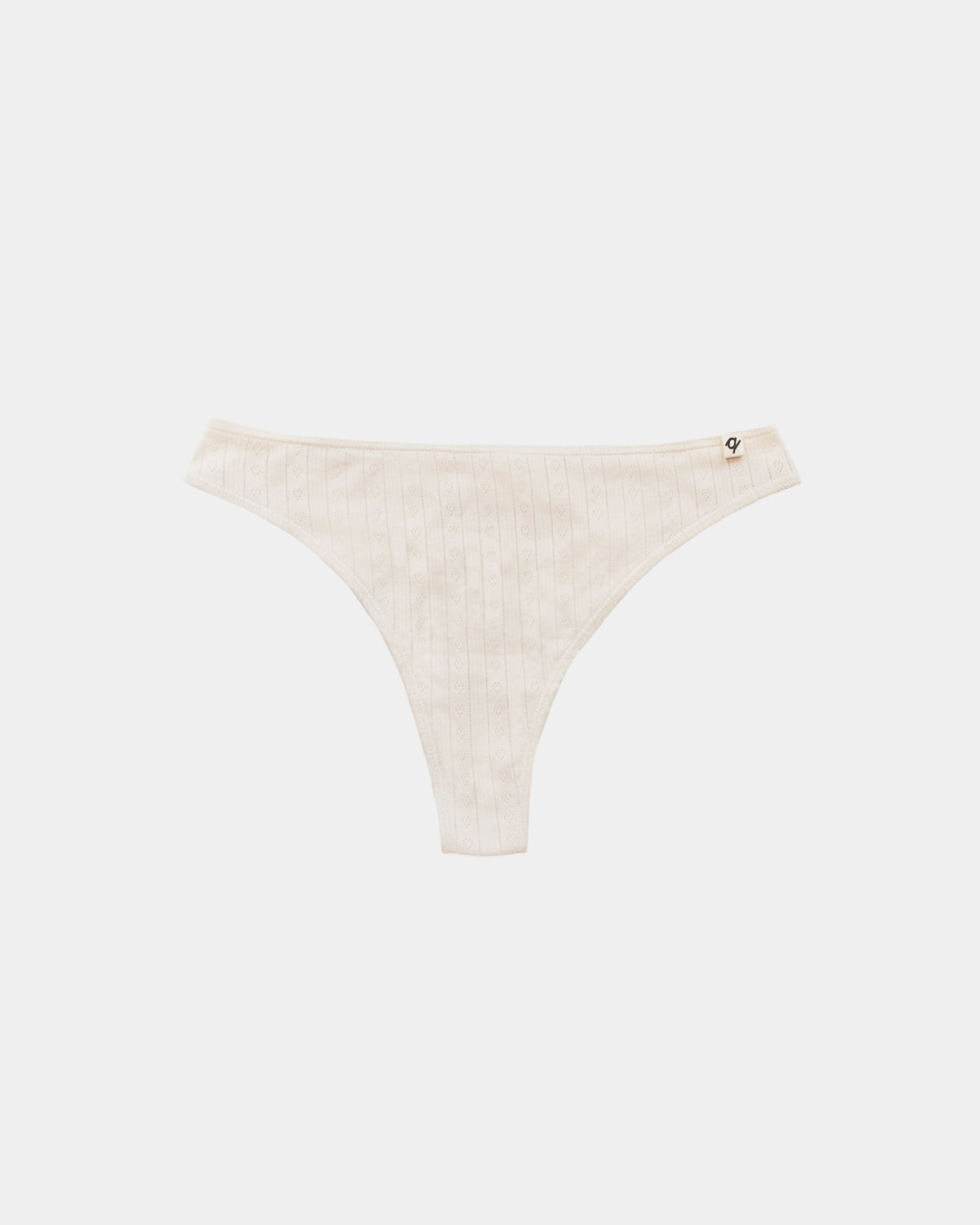 Natural (no dye) Women's Pointelle Thong - 100% Organic Cotton