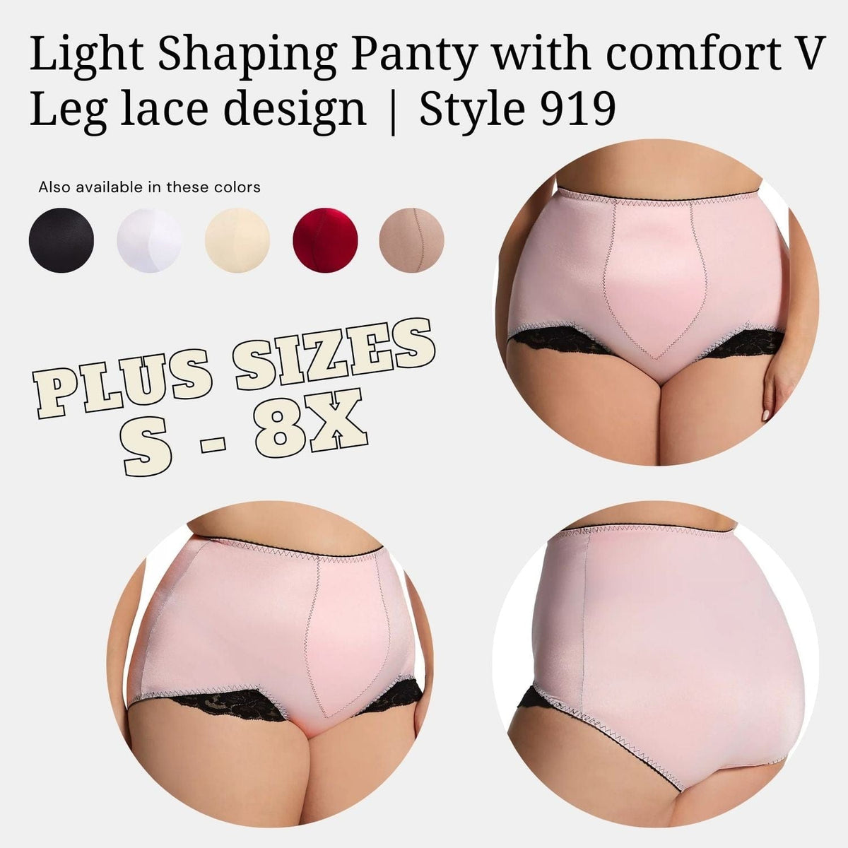 Light Shaping Panty with comfort V Leg lace design | Style 919